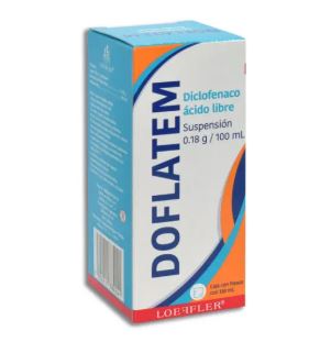 [7502211784241] DICLOFENACO  ACIDO LIBRE  C /100ML CONTIENE 0.18 G, DOFLATEM 120 ml susp