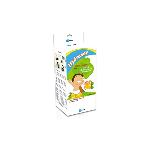 [7501075727371] ELECTROLITOS ORALES SABOR NARANJA, 25 sobres, HYDRASOR