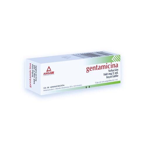 GENTAMICINA 160 mg/2 ml, 1 amp, AMSA