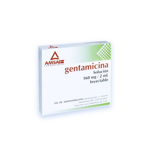 GENTAMICINA 160 mg/2 ml, 5 amp, AMSA