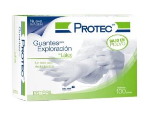 [7501048942428] GUANTE DE LATEX ESTERIL CHICO, 100 pz, PROTEC