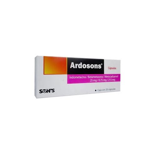 [7502001162426] INDOMETACINA/BETAMETASONA/METOCARBAMOL 25/0.75/215 mg, ARDOSONS