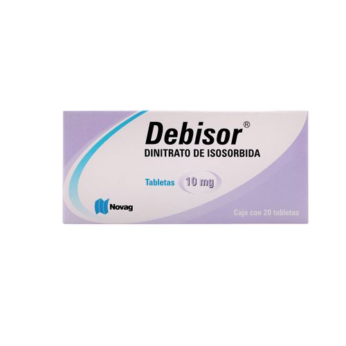 ISOSORBIDA DINITRATO DE 10 mg, 20 tab, DEBISOR