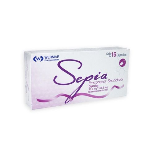 ITRACONAZOL/SECNIDAZOL 33/166 mg, 16 cap, SEPIA
