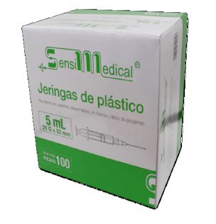 [7506022301826] JERINGA 5 ml VERDE 21GX32 mm, 100 pz, SENSIMEDICAL