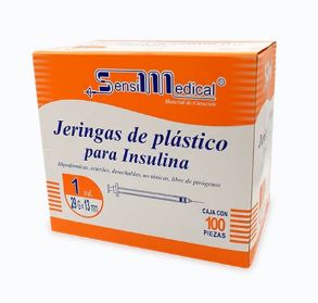 [7506022314505] JERINGA INSULINA 1 ml, 29GX13 mm NARANJA, 100 pz, SENSIMEDICAL
