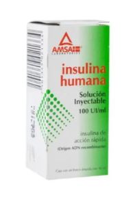 [7501349021334] INSULINA ACCION RAPIDA REGULAR, 100UI/ml iny, INSULINA HUMANA, AMSA