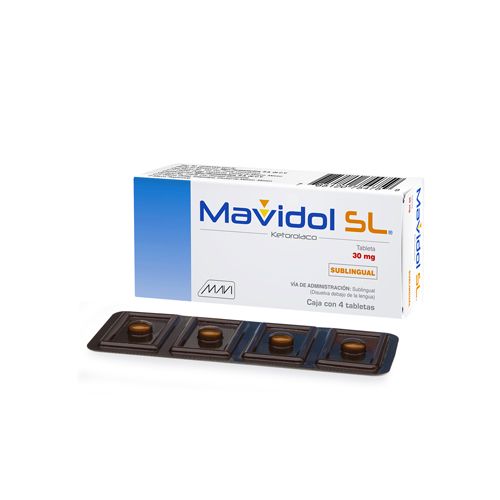 KETOROLACO TROMETAMINA SUBLINGUAL 30 mg, 4 tab, MAVIDOL SL