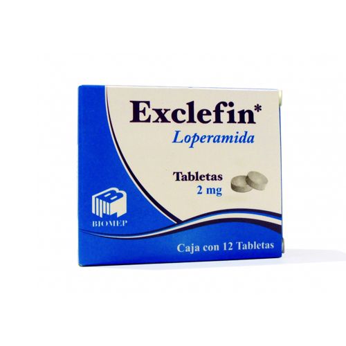 LOPERAMIDA CLORHIDRATO DE 2 mg, 12 tab, EXCLEFIN