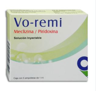 [7502004403502] MECLIZINA/PIRIDOXINA A CLORHIDRATO DE LIDOCAINA  25/50/25 mg, 5 amp, VO-REMI