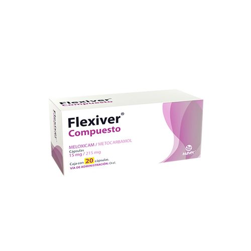 METOCARBAMOL MELOXICAM 215/15 mg 20 cap, FLEXIVER COMPUESTO