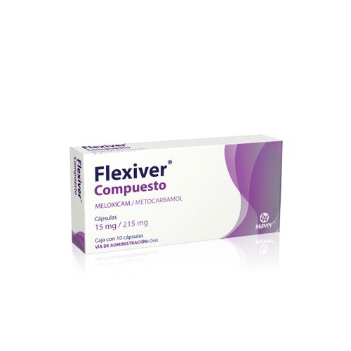 METOCARBAMOL/MELOXICAM 215/15 mg, 10 cap, FLEXIVER COMPUESTO