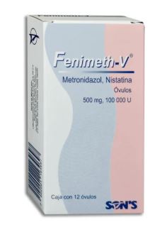 [7502001164697] METRONIDAZOL NISTATINA 500 MG / 100,000 U.I. , FENIMETH-V 12  ovu