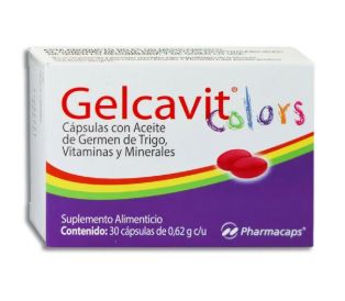 [7501130713547] MULTIVITAMINAS Y MINERALES, 30 cap, GELCAVIT COLORS