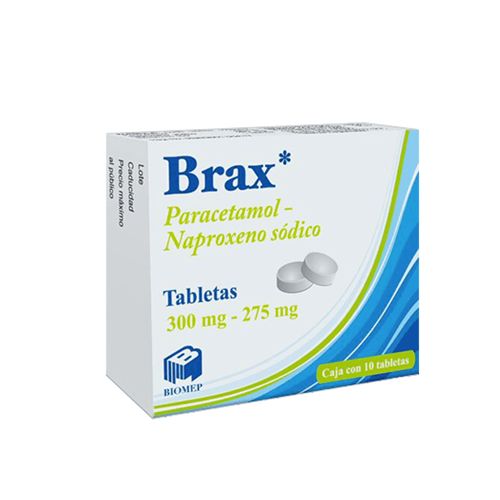 NAPROXENO/PARACETAMOL 300/275 mg, 10 tab, BRAX