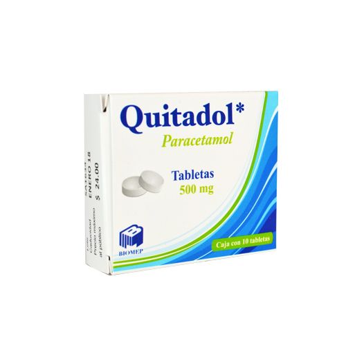 PARACETAMOL 500 mg, 10 tab, QUITADOL