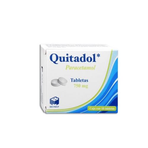 PARACETAMOL 750 mg, 10 tab, QUITADOL