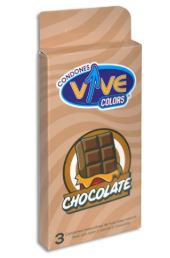 [7506624900045] PRESERVATIVO VIVE COLORS CHOCOLATE,  3  pza