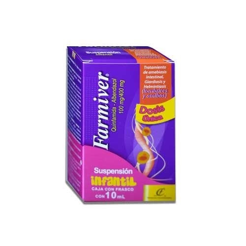 QUINFAMIDA/ALBENDAZOL 100/400 mg, 10 ml, FARMIVER INF