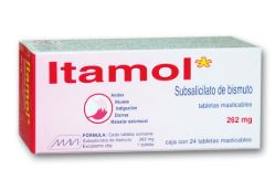 [785118752637] SUBSALICILATO DE BISMUTO 262 MG  MASTICABLES, ITAMOL  24  tab