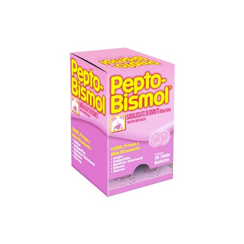 SUBSALICILATO DE BISMUTO 262.4 mg, 100 tab masticables, PEPTO BISMOL