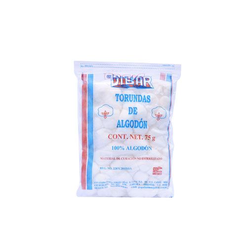 [7501868910072] TORUNDAS DE ALGODON 75 g, DIBAR