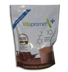 [7503028771486] VITAMINA C, E, B6, B2, B1, A,  ACIDO FOLICO, BIOTINA, VITA K1, B12, D3, VITAPROMIN CHOCOLATE 400 MG polv