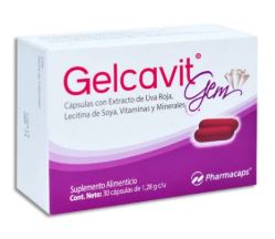 [7501130742134] VITAMINAS, MINERALES, LICOPENO, EXTRACTO DE UVA ROJA, 30 cap, GELCAVIT GEM