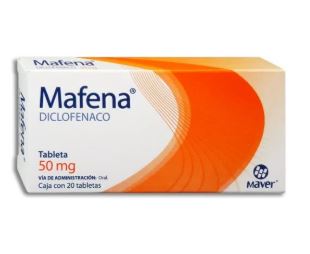 [7503000422351] DICLOFENACO SODICO 50 mg, 20 tab, MAFENA