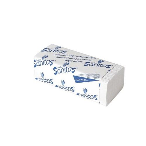 [PTO0018KC] TOALLAS DE PAPEL PAQ C/100 SANITAS, 1 pza