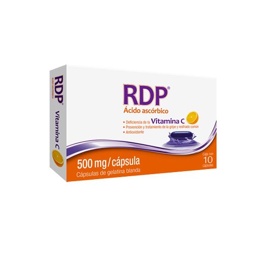 ACIDO ASCORBICO 500 mg, 10 cap, RDP