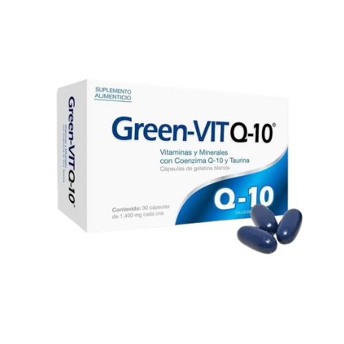[7503008344631] VITAMINAS/MINERALES/Q-10/TAURINA, 30 cap, GREEN-VIT Q-10