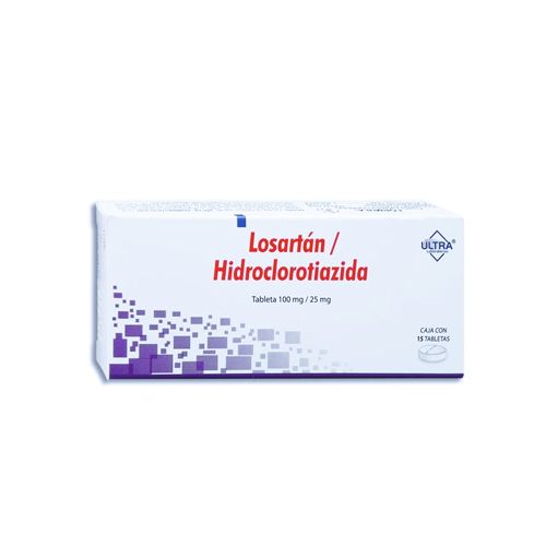 LOSARTAN/HIDROCLOROTIAZIDA 100/25 mg, 15 tab, ULTRA