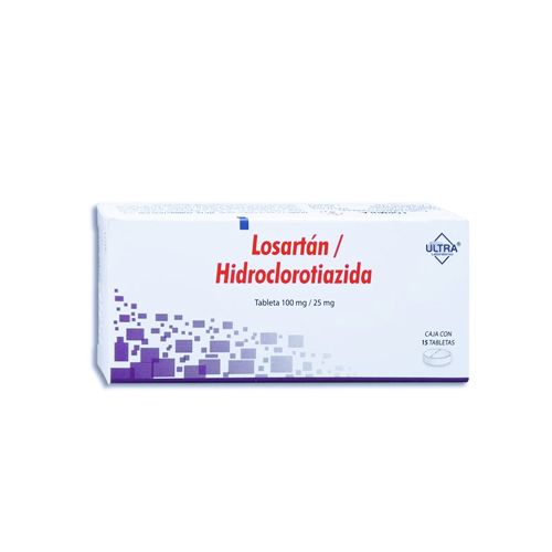 [7502216796119] LOSARTAN HIDROCLOROTIAZIDA 100/25mg 15 tab GI ULTRA