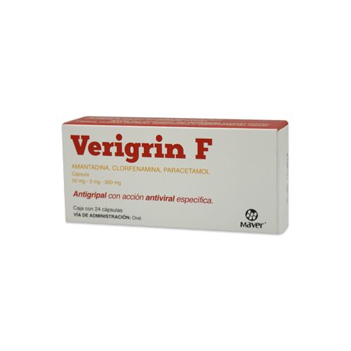 AMANTADINA, CLORFENAMINA, PARACETAMOL 50/3/300 mg VERIGRIN F 24 caps 