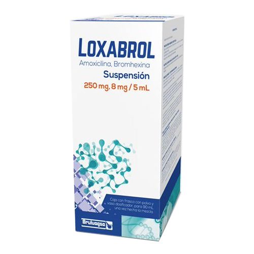 AMOXICILINA/BROMHEXINA 250 mg, 8 mg / 5 ml susp LOXABROL