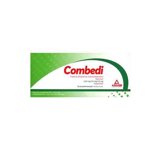 COMPLEJO B INY 100 mg/50 mg/10 mg COMBEDI 5 amp