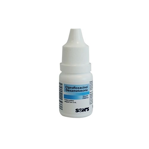 CIPROFLOXACINO/DEXAMETASONA 3.5/1 mg, 5 ml sol oft, SONS