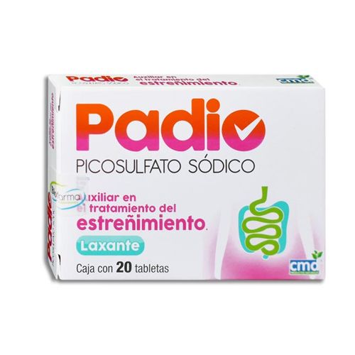 PICOSULFATO SODICO 5 mg, 20 tab, PADIO