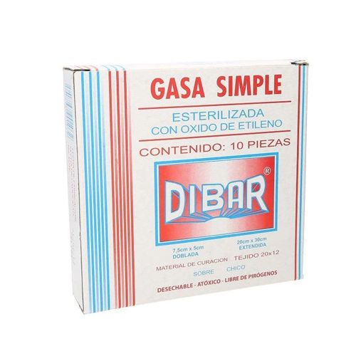 [7501868901032] GASA DIBAR 7.5 cm x 5 cm CAJA, 10 pzas