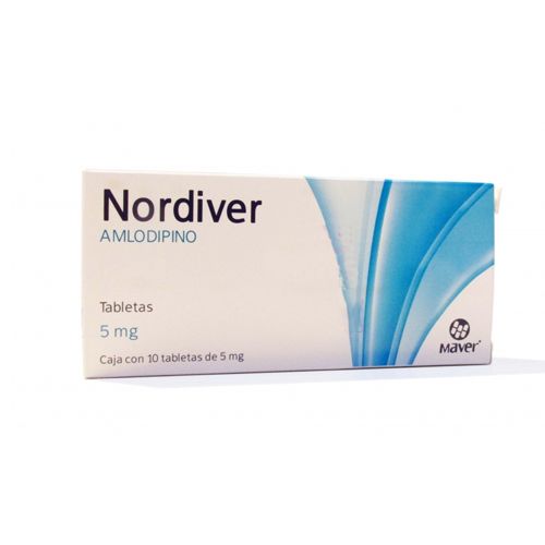 AMLODIPINO 5 mg, 10 tab, NORDIVER
